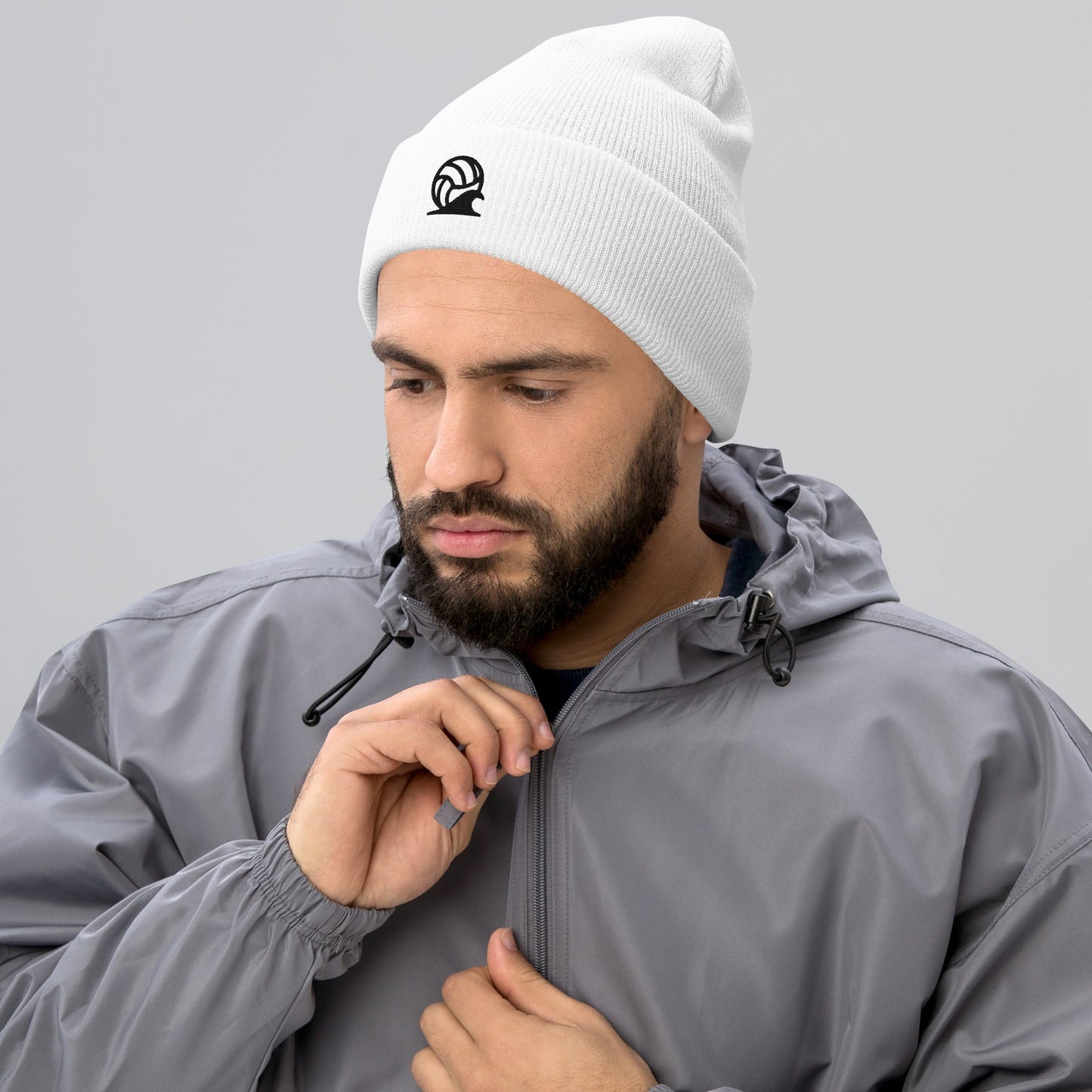 Spike & Surf Co. Embroidered Cuffed Beanie - White