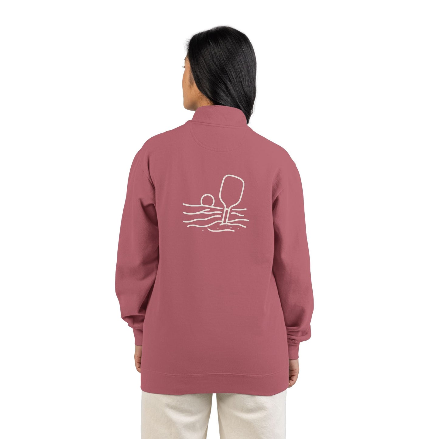 Pickleball Wave heavyweight crewneck sweatshirt – Crimson