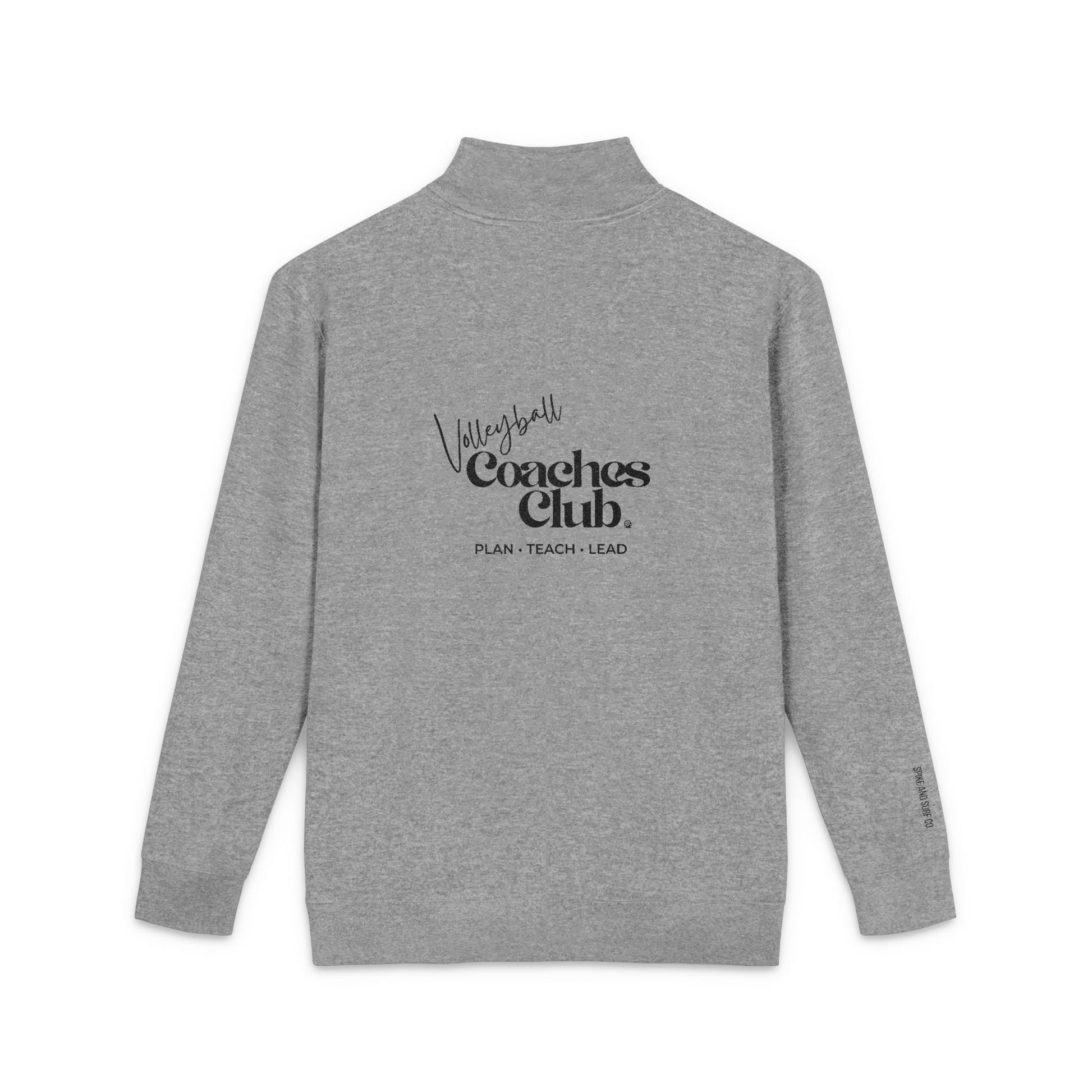Premium Volleyball Coaches Club Embroidered Fleece Quarter - Zip Pullover - Spike and Surf Co