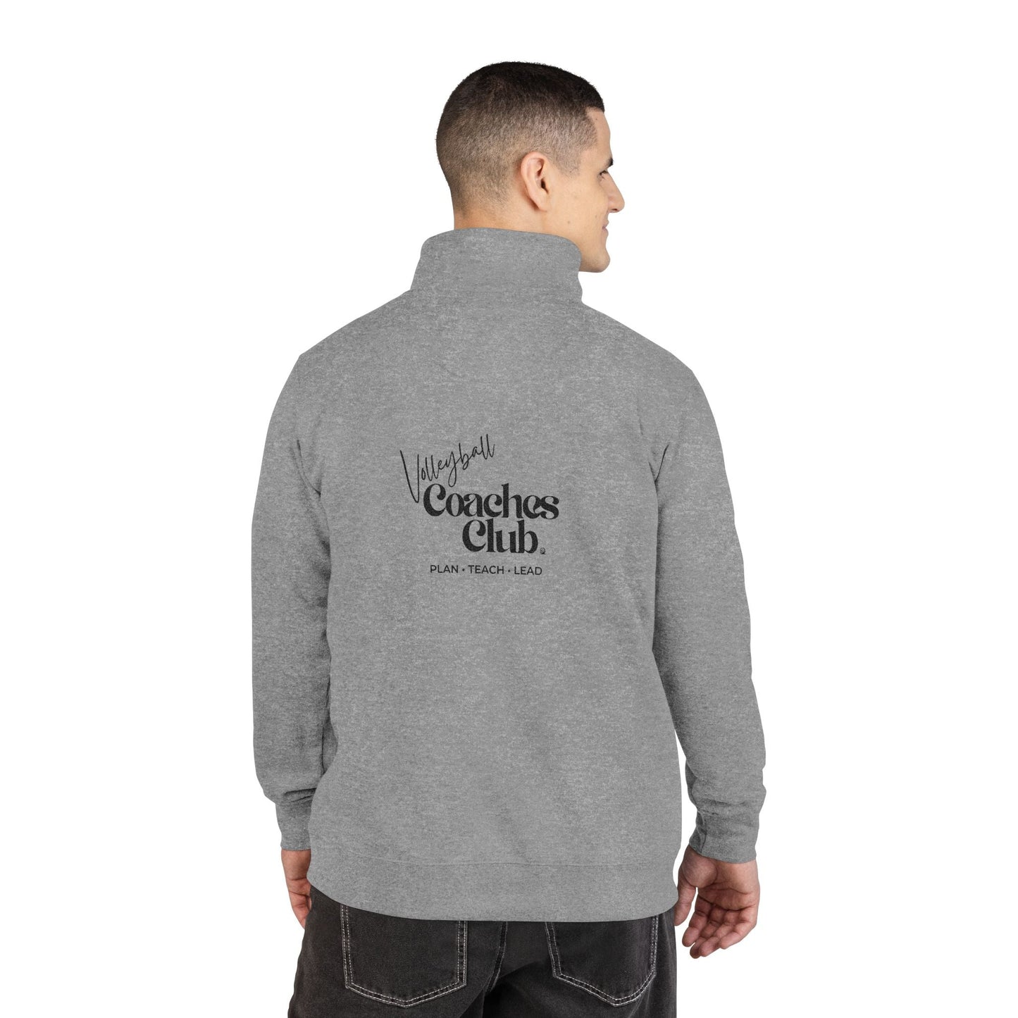 Premium Volleyball Coaches Club Embroidered Fleece Quarter - Zip Pullover - Spike and Surf Co