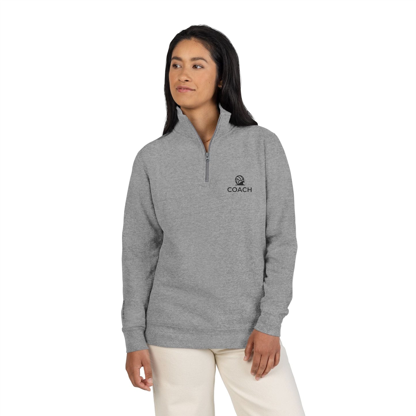 Premium Volleyball Coaches Club Embroidered Fleece Quarter - Zip Pullover - Spike and Surf Co