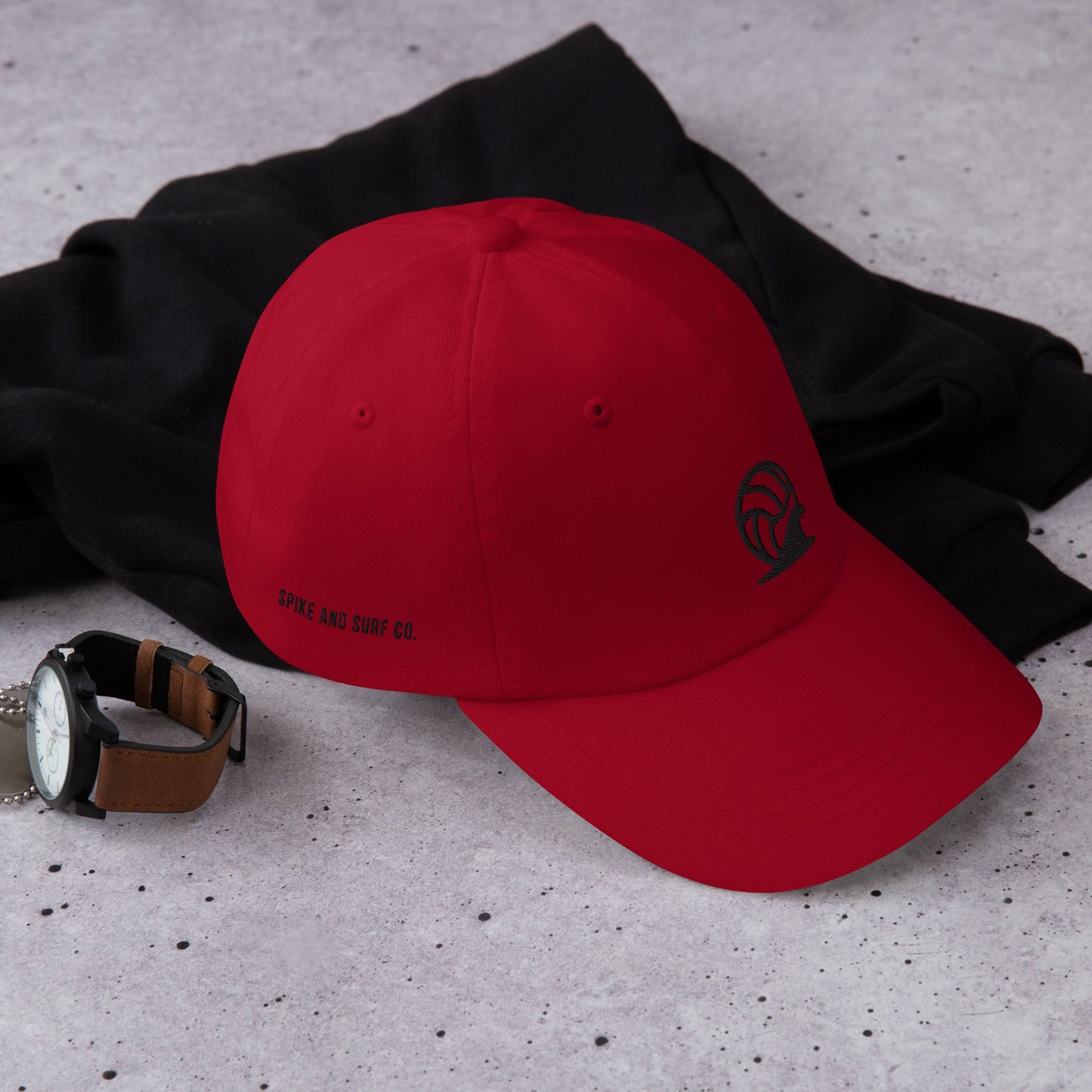 Spike & Surf Co. Embroidered Classic Dad Hat - Cranberry