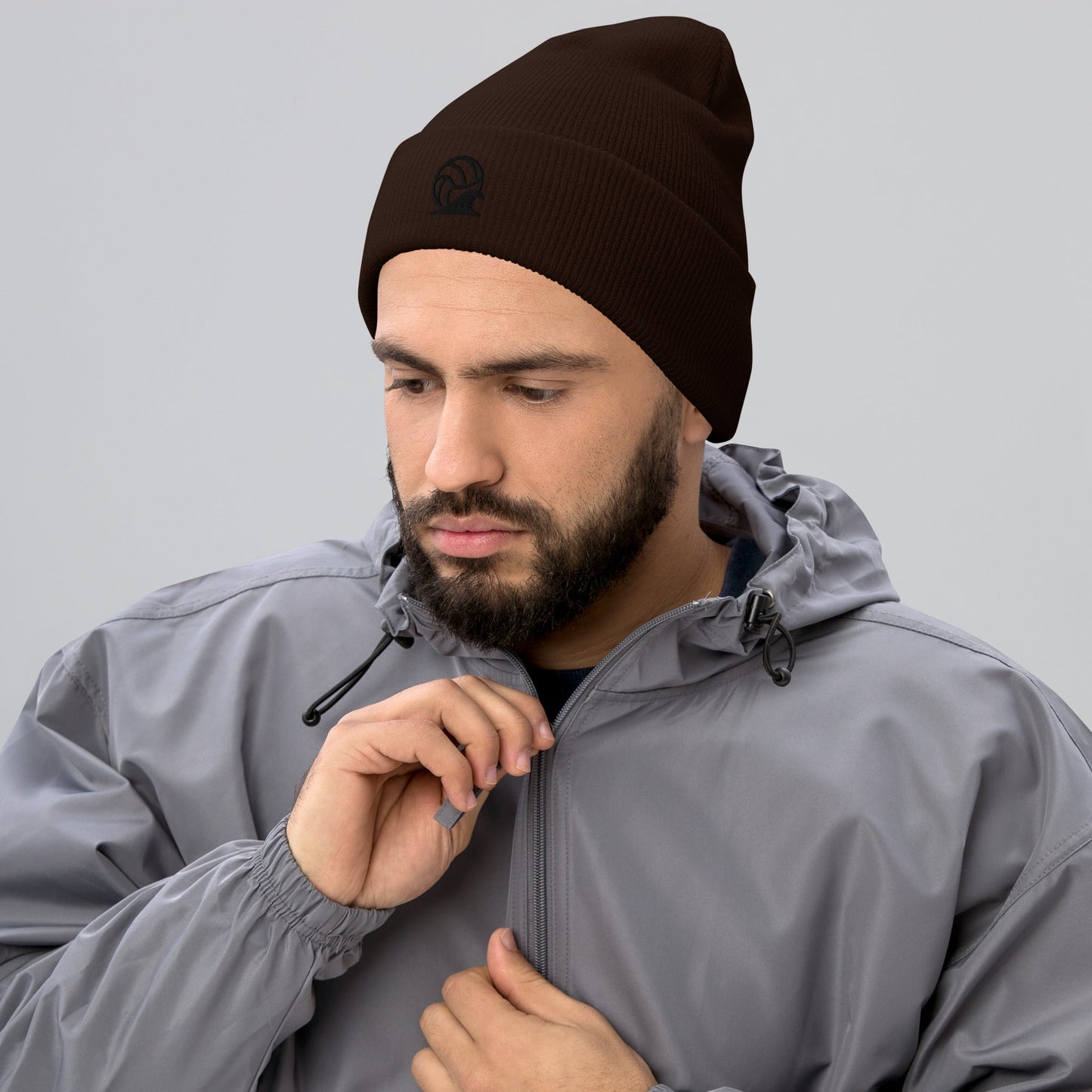 Spike & Surf Co. Embroidered Cuffed Beanie - Brown