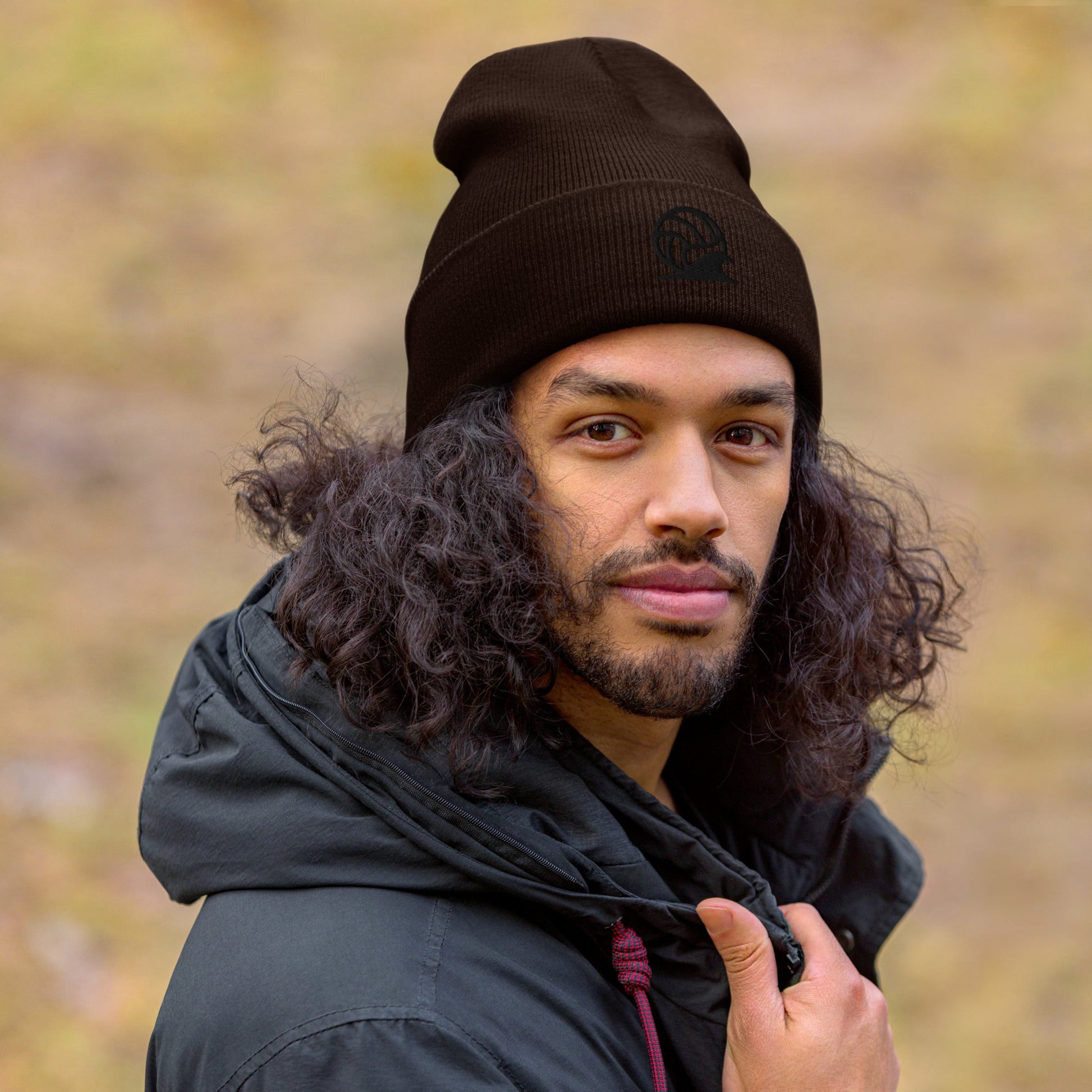 Spike & Surf Co. Embroidered Cuffed Beanie - Brown