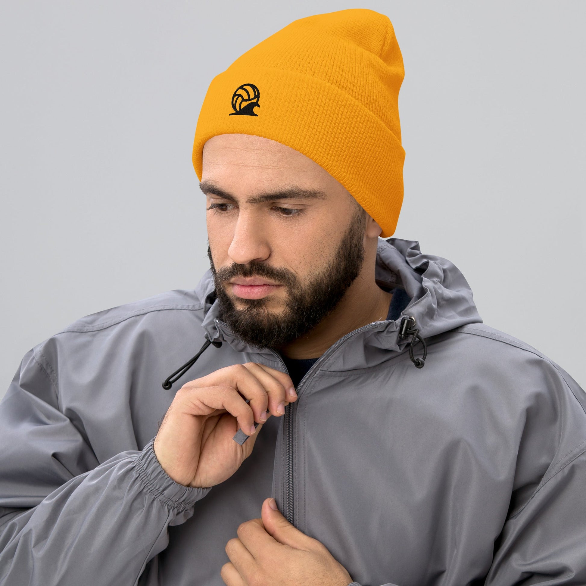 Spike & Surf Co. Embroidered Cuffed Beanie - Gold