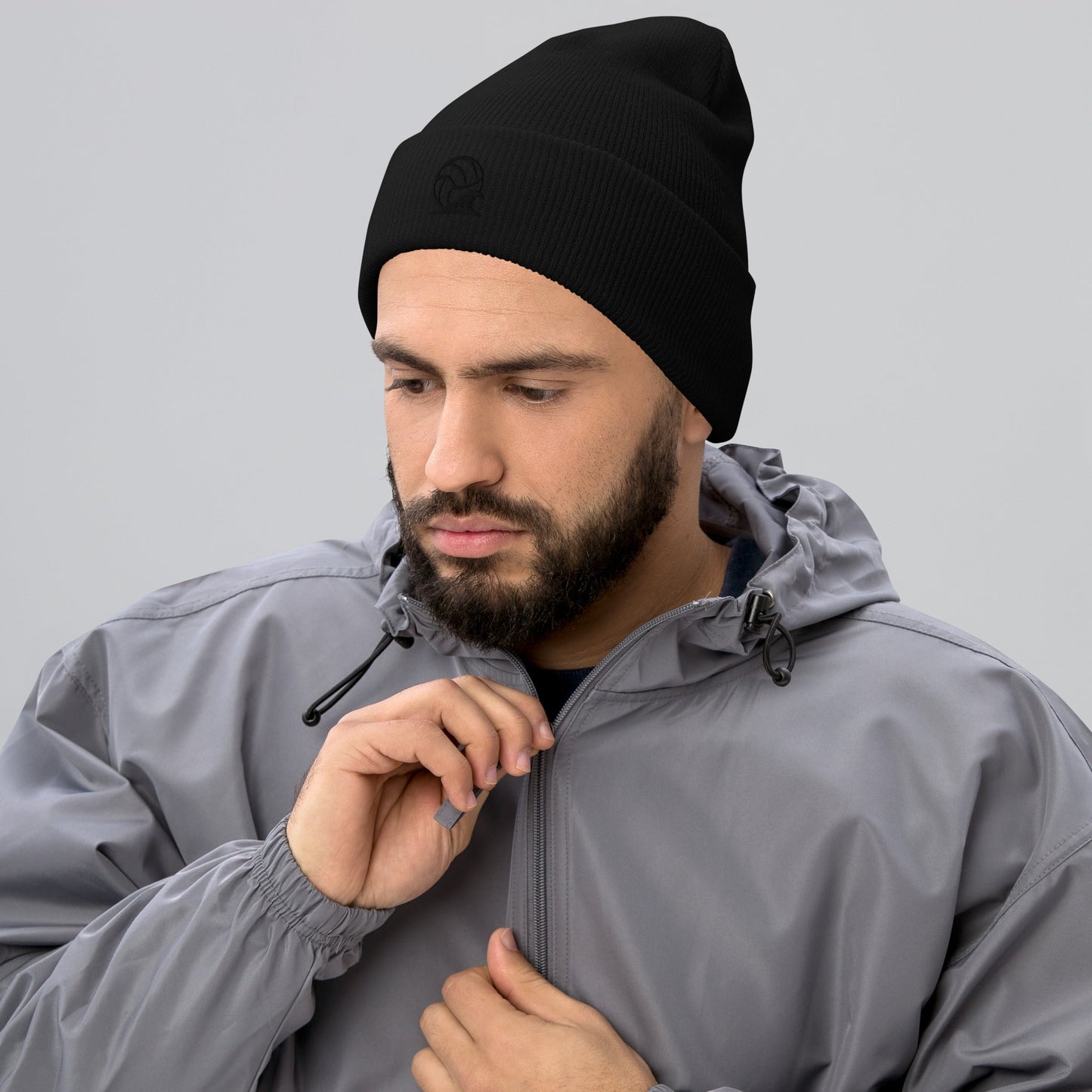 Spike & Surf Co. Embroidered Cuffed Beanie - Black