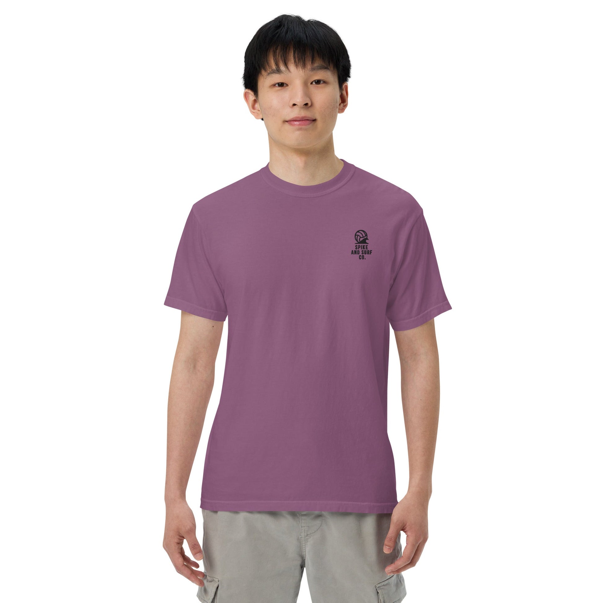 Spike & Surf Co. Embroidered Heavyweight Tee (minimalist version) - Grape