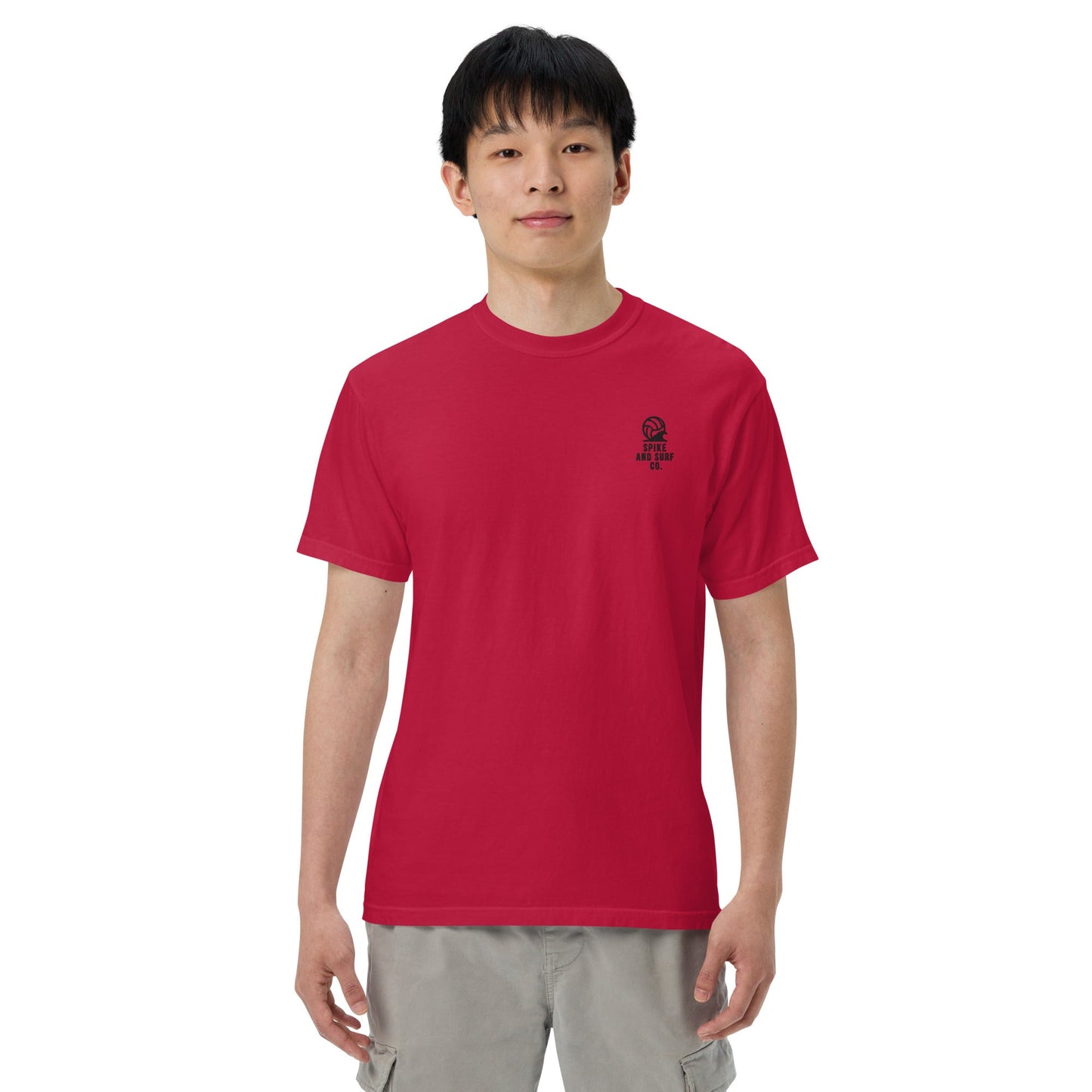 Spike & Surf Co. Embroidered Heavyweight Tee (minimalist version) - Red