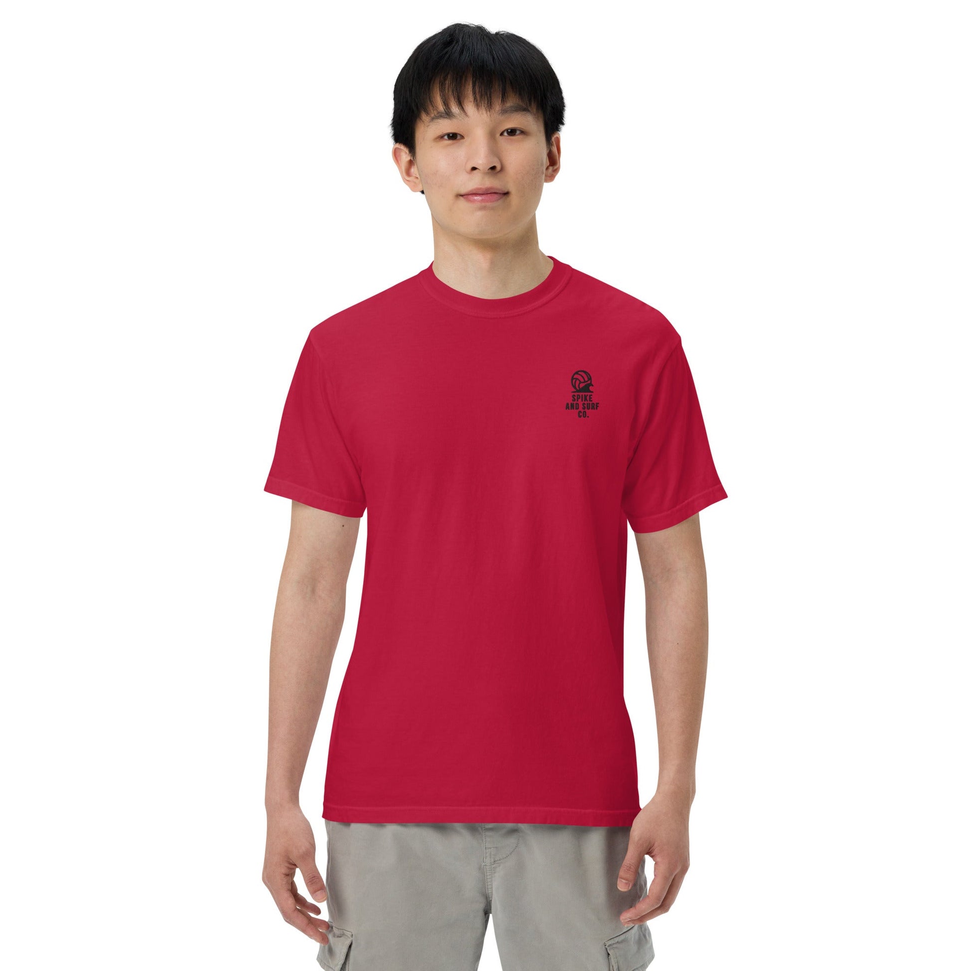 Spike & Surf Co. Embroidered Heavyweight Tee (minimalist version) - Red