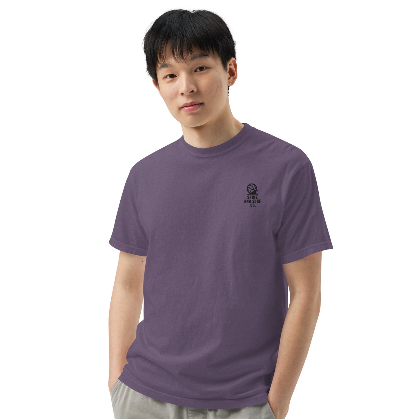 Spike & Surf Co. Embroidered Heavyweight Tee (minimalist version) - Grape