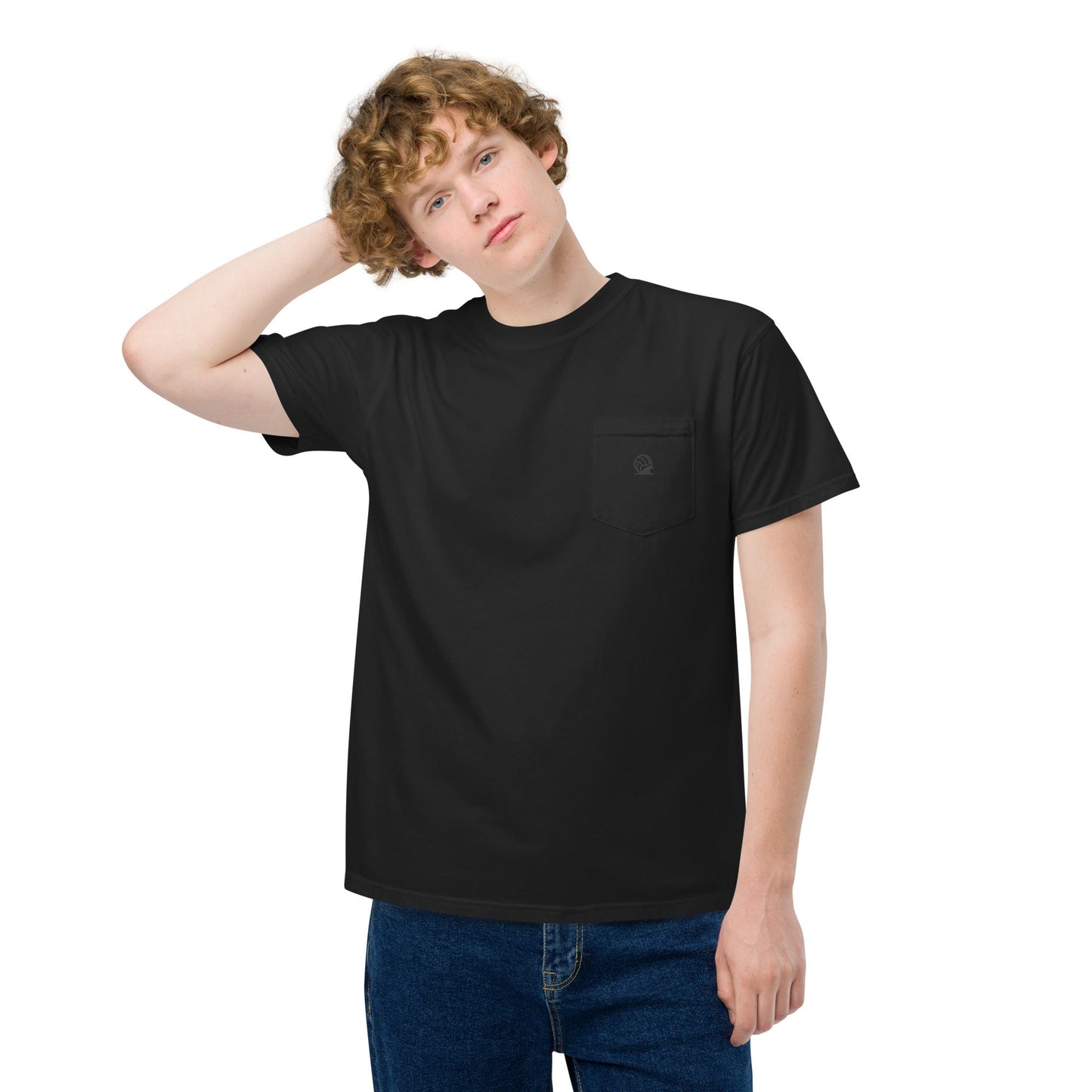 Spike & Surf Co. Garment - Dyed Pocket Tee (minimalist version) - Black