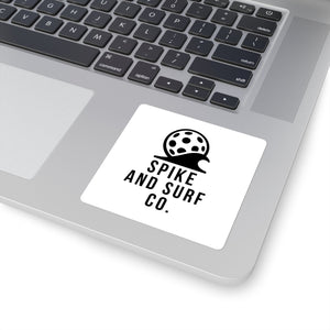 Spike & Surf Co Pickleball Wave Logo Square Sticker | Minimal Vinyl Decal - Spike and Surf Co