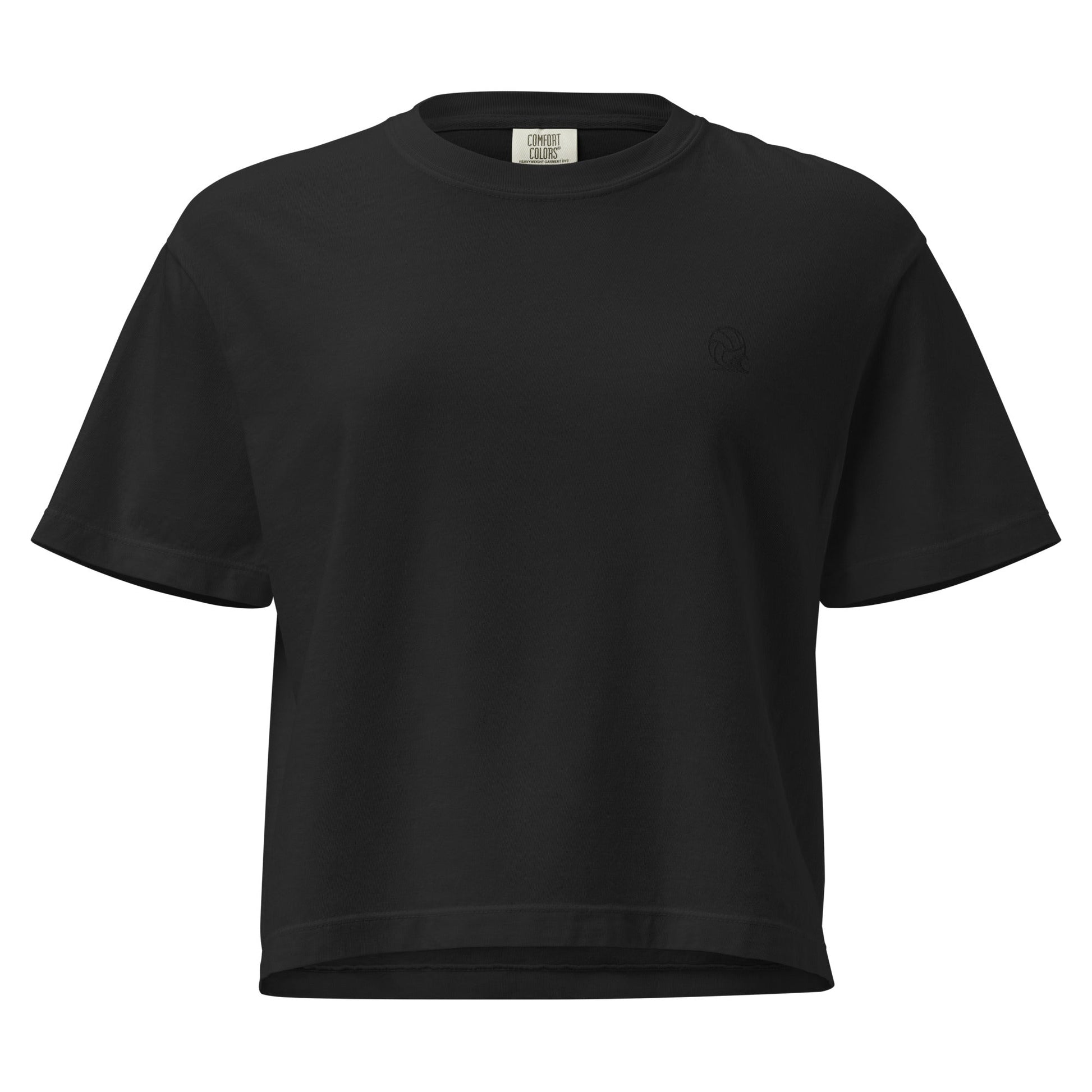 Spike & Surf Co. Women’s Heavyweight Embroidered Boxy Tee - Black