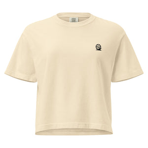 Spike & Surf Co. Women’s Heavyweight Embroidered Boxy Tee - Ivory