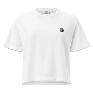 Spike & Surf Co. Women’s Heavyweight Embroidered Boxy Tee - White