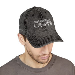 Volleyball Coach Vintage Dad Cap - Distressed Embroidered Hat – Spike & Surf Co. - Spike and Surf Co