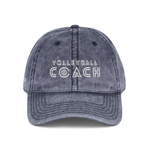 Volleyball Coach Vintage Dad Cap - Distressed Embroidered Hat – Spike & Surf Co. - Spike and Surf Co