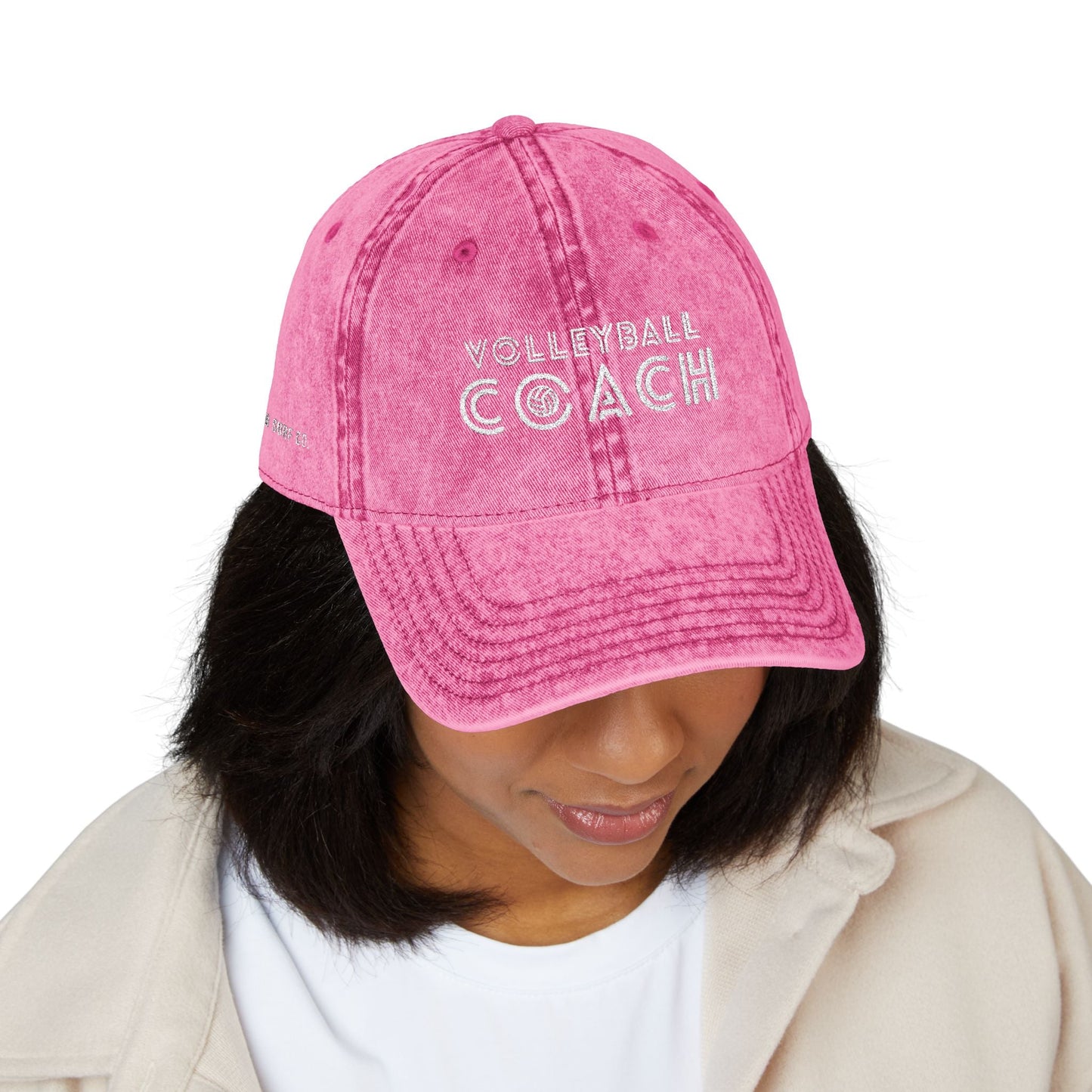 Volleyball Coach Vintage Dad Cap - Distressed Embroidered Hat – Spike & Surf Co. - Spike and Surf Co