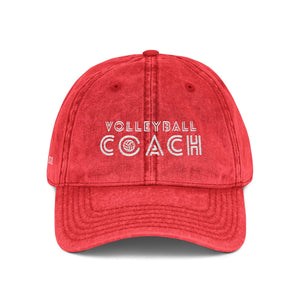 Volleyball Coach Vintage Dad Cap - Distressed Embroidered Hat – Spike & Surf Co. - Spike and Surf Co