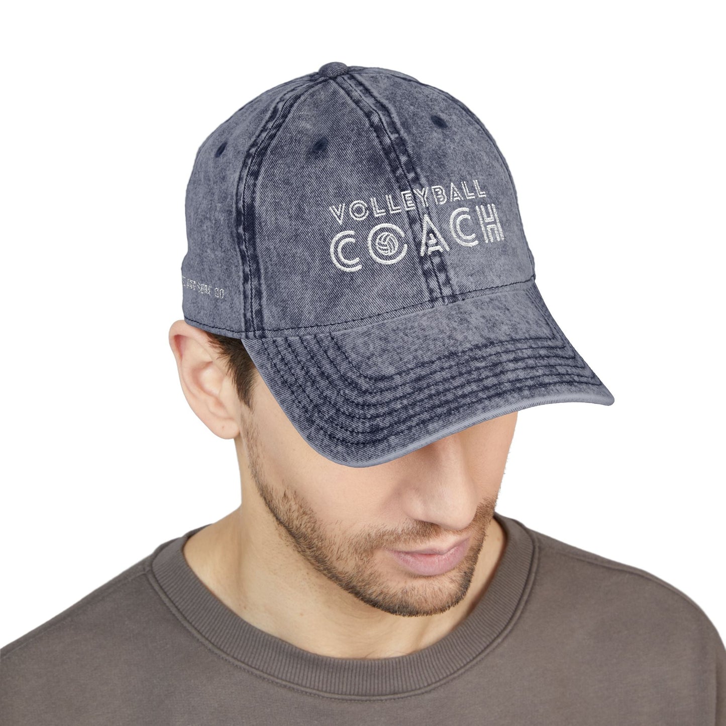 Volleyball Coach Vintage Dad Cap - Distressed Embroidered Hat – Spike & Surf Co. - Spike and Surf Co