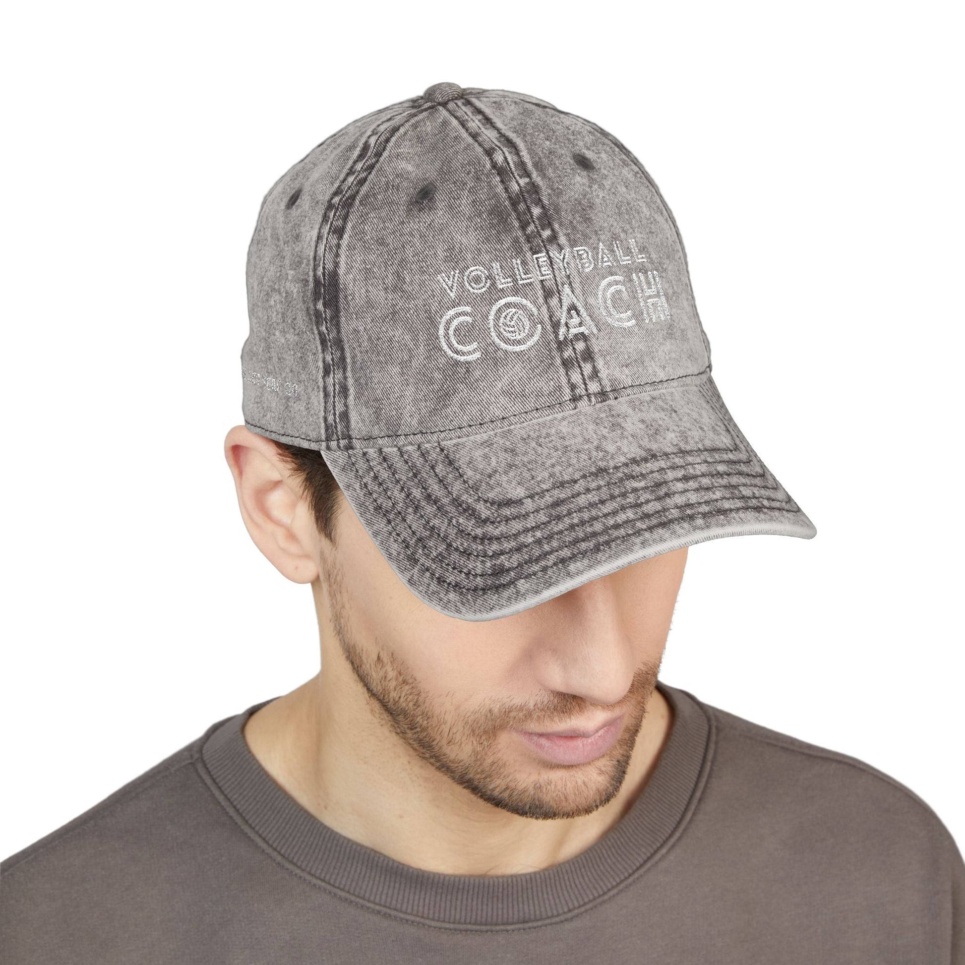 Volleyball Coach Vintage Dad Cap - Distressed Embroidered Hat – Spike & Surf Co. - Spike and Surf Co