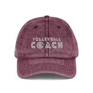 Volleyball Coach Vintage Dad Cap - Distressed Embroidered Hat – Spike & Surf Co. - Spike and Surf Co
