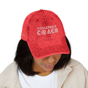 Volleyball Coach Vintage Dad Cap - Distressed Embroidered Hat – Spike & Surf Co. - Spike and Surf Co