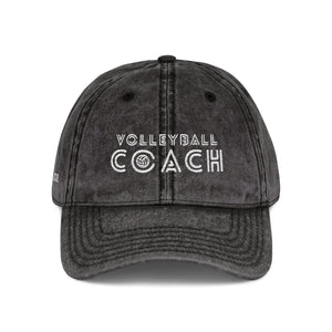 Volleyball Coach Vintage Dad Cap - Distressed Embroidered Hat – Spike & Surf Co. - Spike and Surf Co