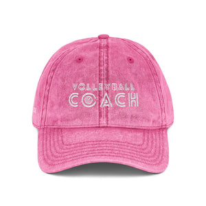 Volleyball Coach Vintage Dad Cap - Distressed Embroidered Hat – Spike & Surf Co. - Spike and Surf Co