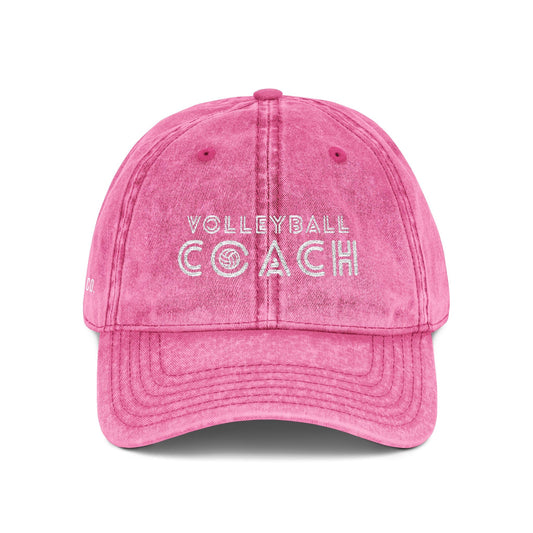 Volleyball Coach Vintage Dad Cap - Distressed Embroidered Hat – Spike & Surf Co. - Spike and Surf Co