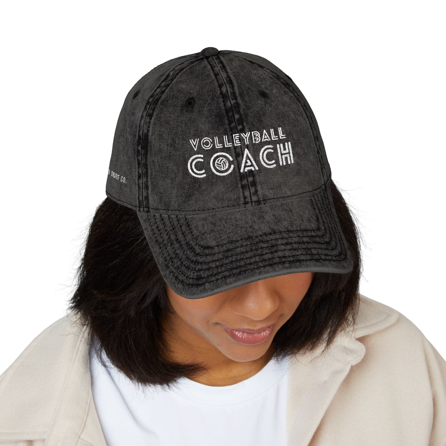 Volleyball Coach Vintage Dad Cap - Distressed Embroidered Hat – Spike & Surf Co. - Spike and Surf Co
