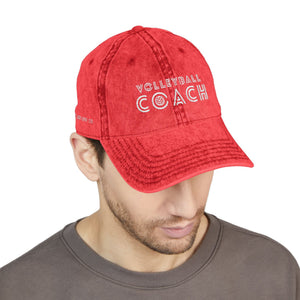 Volleyball Coach Vintage Dad Cap - Distressed Embroidered Hat – Spike & Surf Co. - Spike and Surf Co