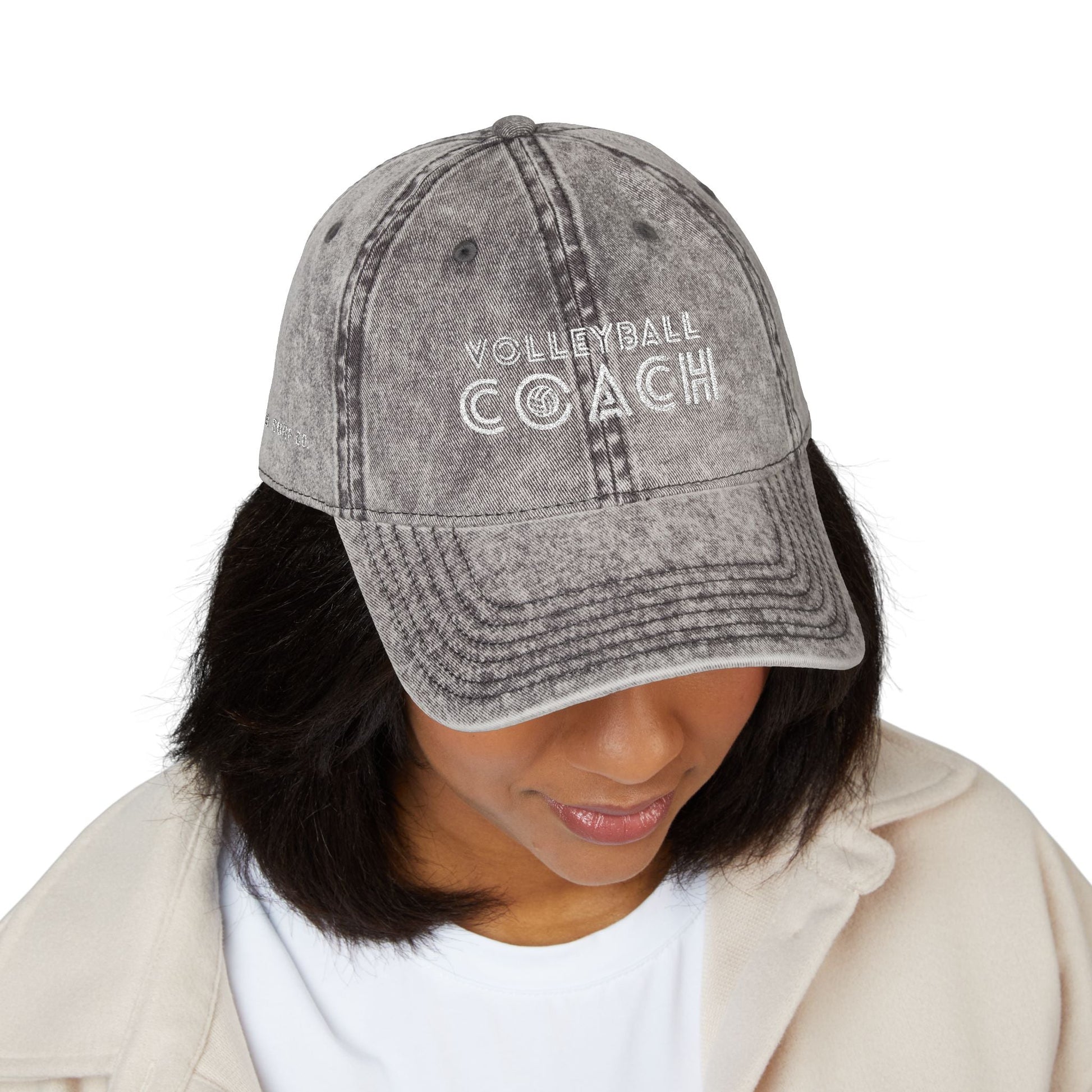 Volleyball Coach Vintage Dad Cap - Distressed Embroidered Hat – Spike & Surf Co. - Spike and Surf Co