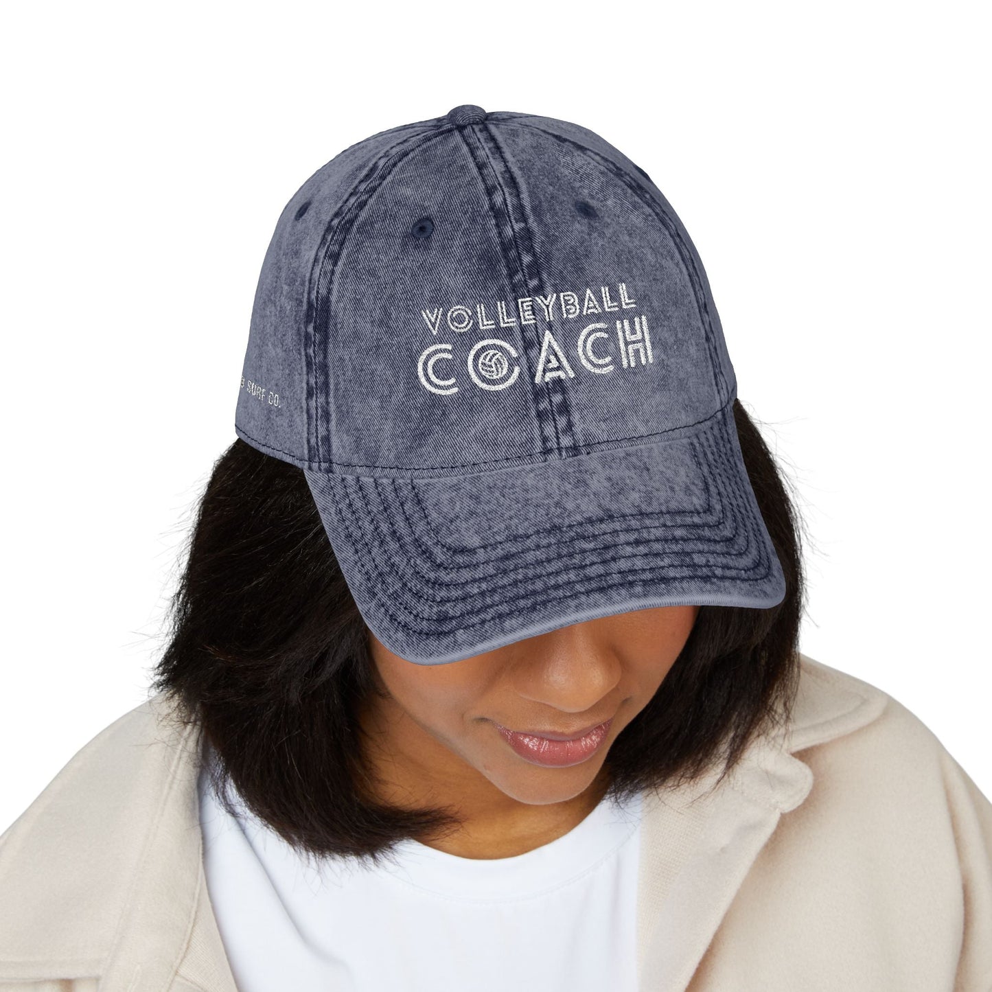 Volleyball Coach Vintage Dad Cap - Distressed Embroidered Hat – Spike & Surf Co. - Spike and Surf Co