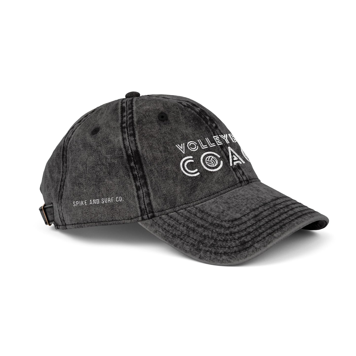Volleyball Coach Vintage Dad Cap - Distressed Embroidered Hat – Spike & Surf Co. - Spike and Surf Co