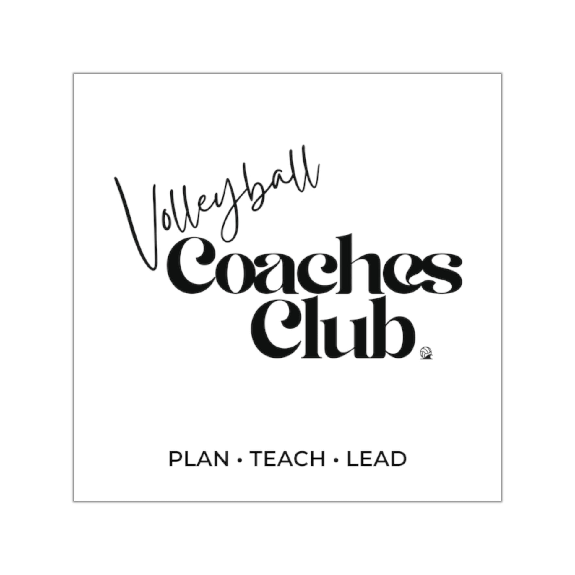 Volleyball Coaches Club Square Sticker | Premium Vinyl Decal - Spike and Surf Co