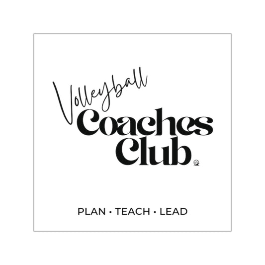Volleyball Coaches Club Square Sticker | Premium Vinyl Decal - Spike and Surf Co