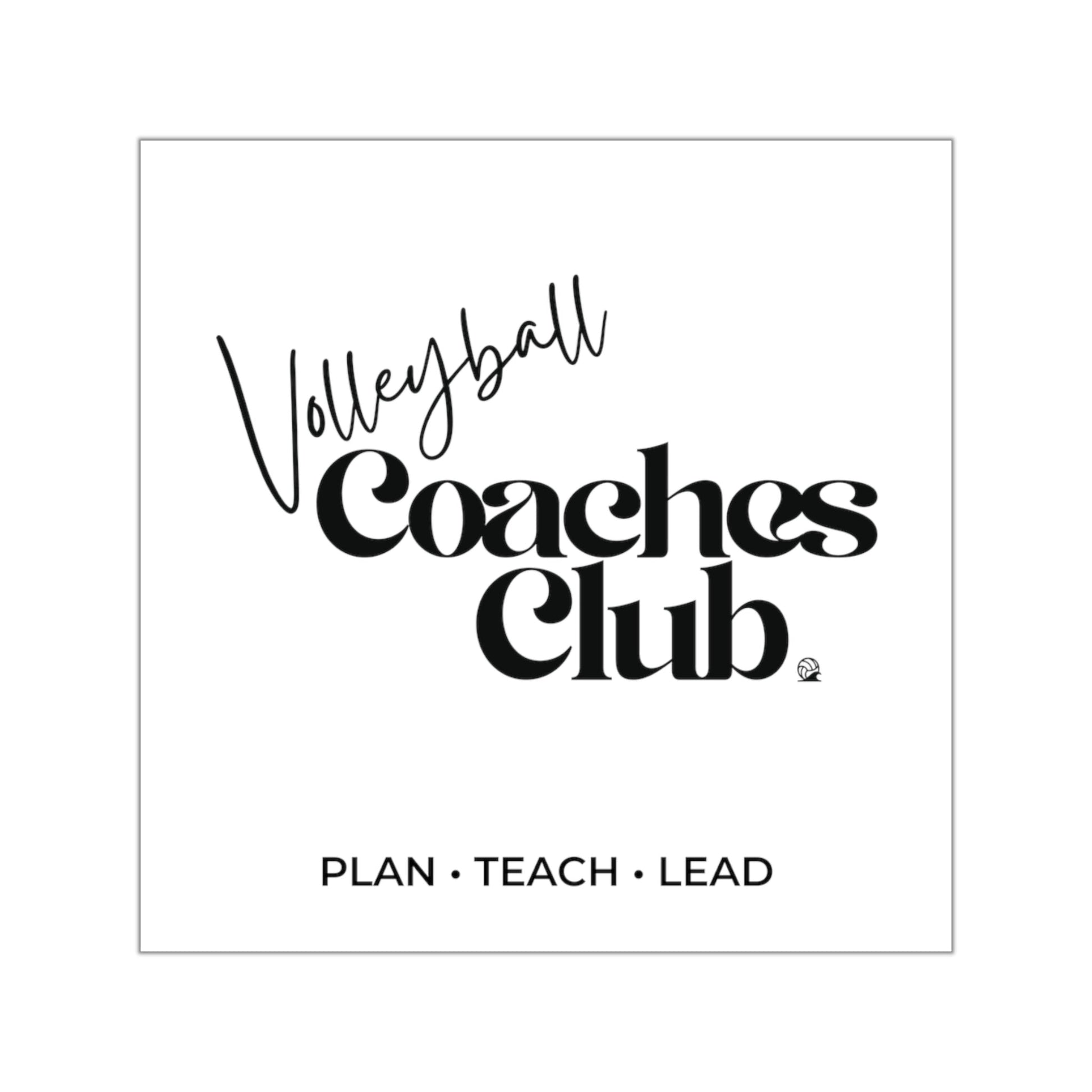 Volleyball Coaches Club Square Sticker | Premium Vinyl Decal - Spike and Surf Co