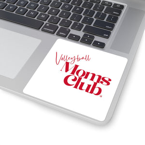 Volleyball Mom Club Square Sticker | Durable Vinyl Decal - Spike and Surf Co