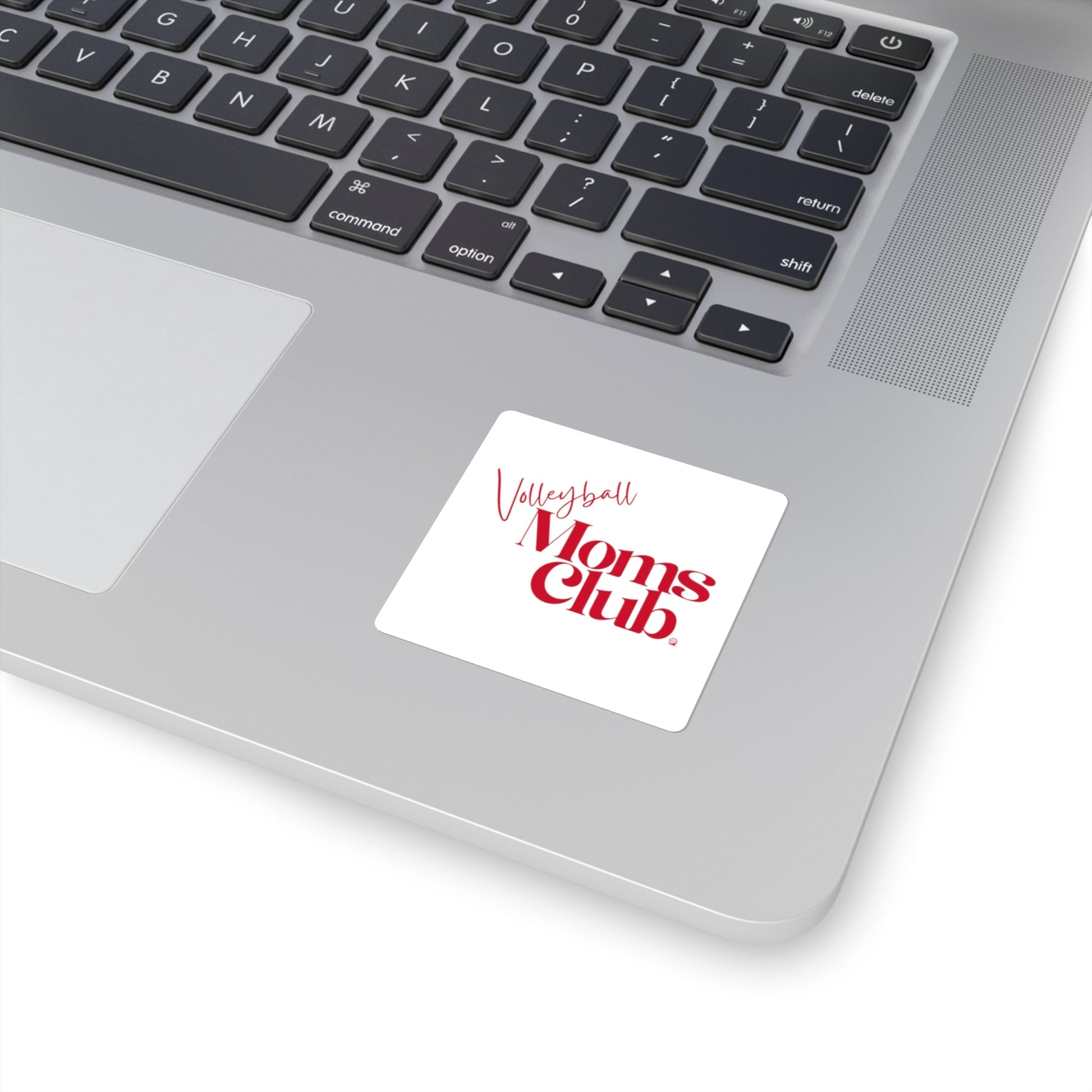 Volleyball Mom Club Square Sticker | Durable Vinyl Decal - Spike and Surf Co