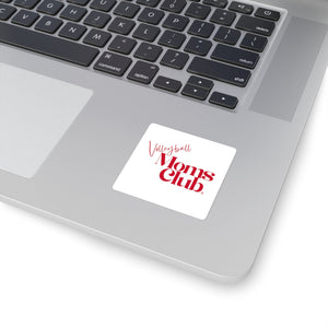 Volleyball Mom Club Square Sticker | Durable Vinyl Decal - Spike and Surf Co