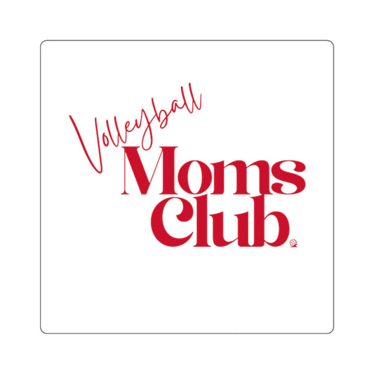 Volleyball Mom Club Square Sticker | Durable Vinyl Decal - Spike and Surf Co