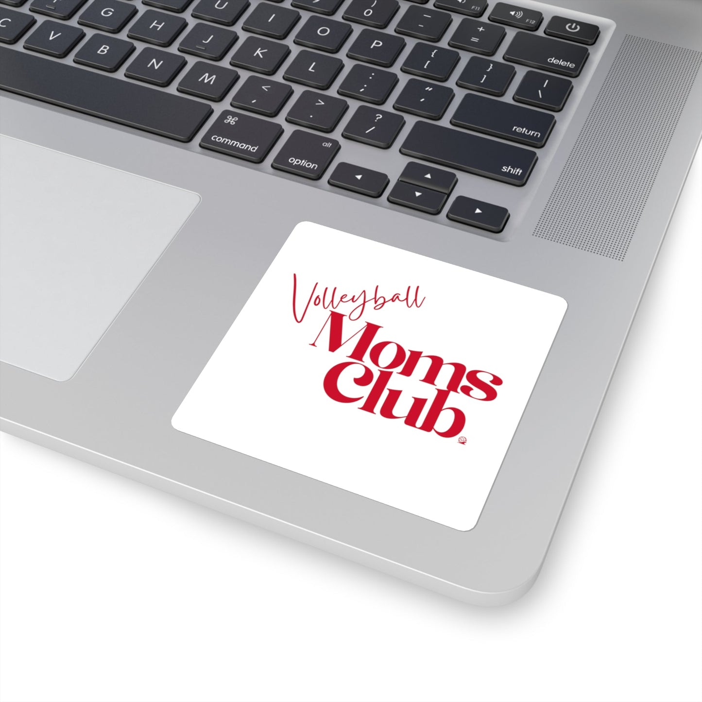 Volleyball Mom Club Square Sticker | Durable Vinyl Decal - Spike and Surf Co