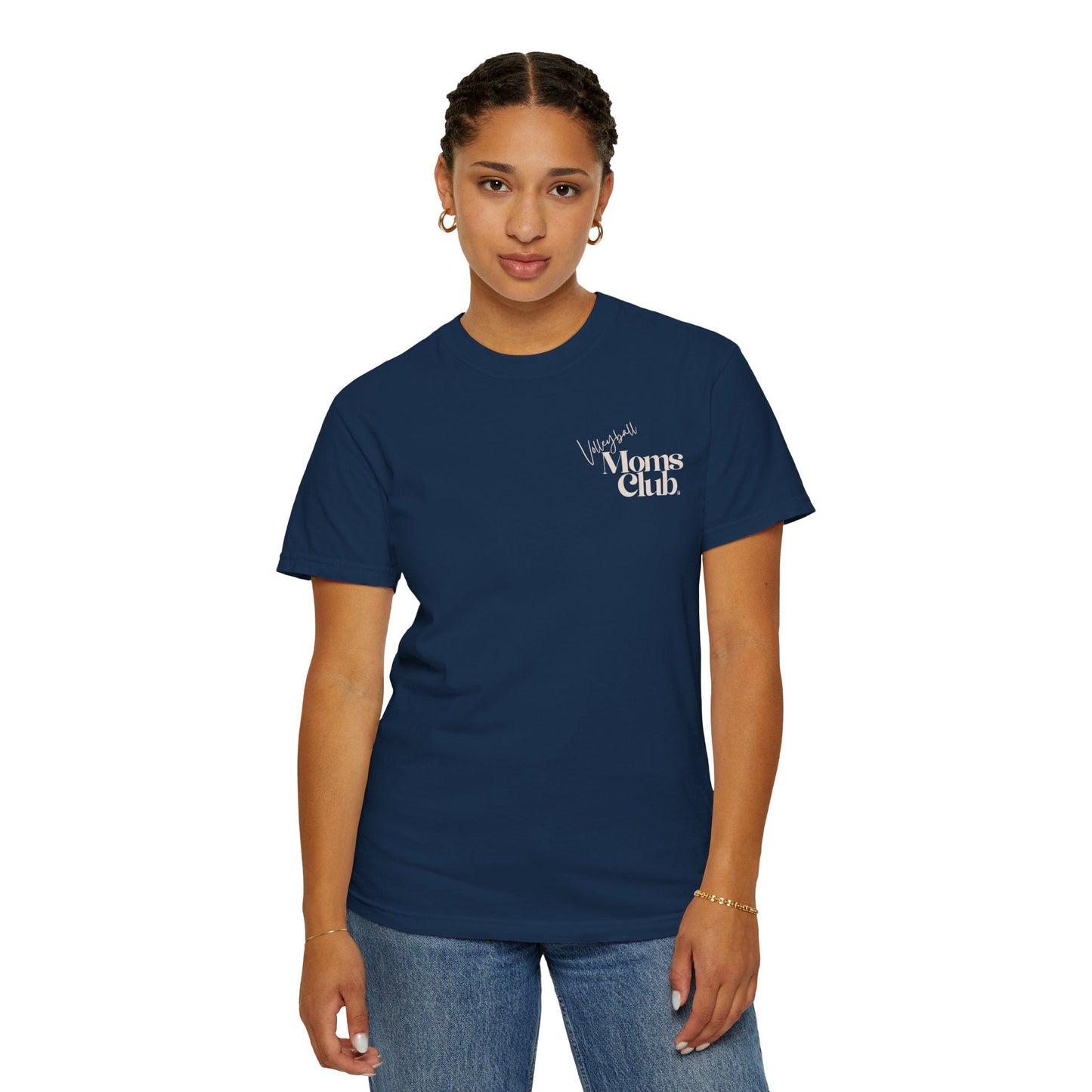 Volleyball Moms Club | Comfort Colors Tee - Navy