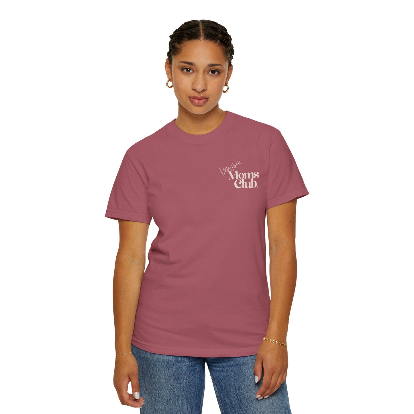 Volleyball Moms Club | Comfort Colors Tee - Crimson