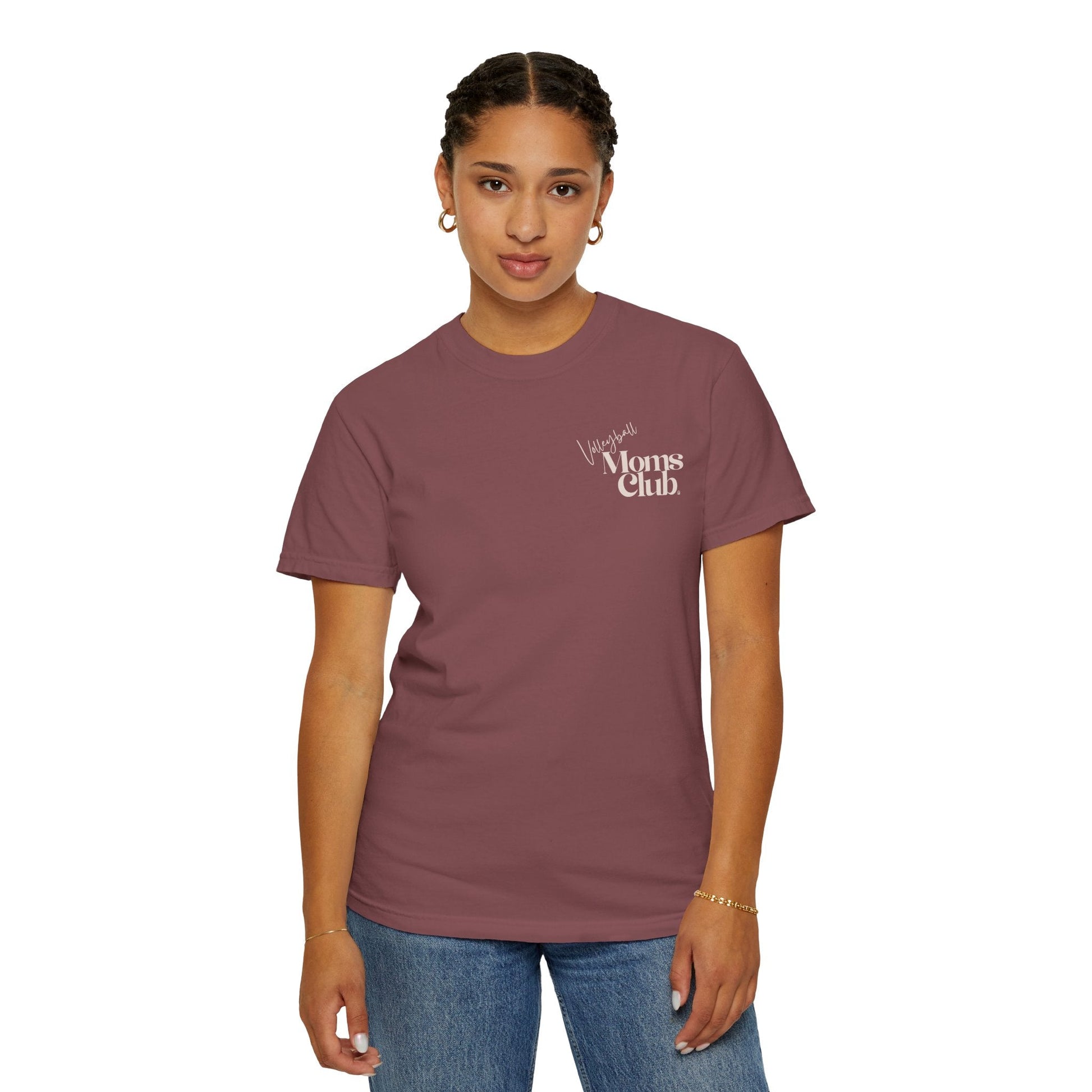 Volleyball Moms Club | Comfort Colors Tee - Brick